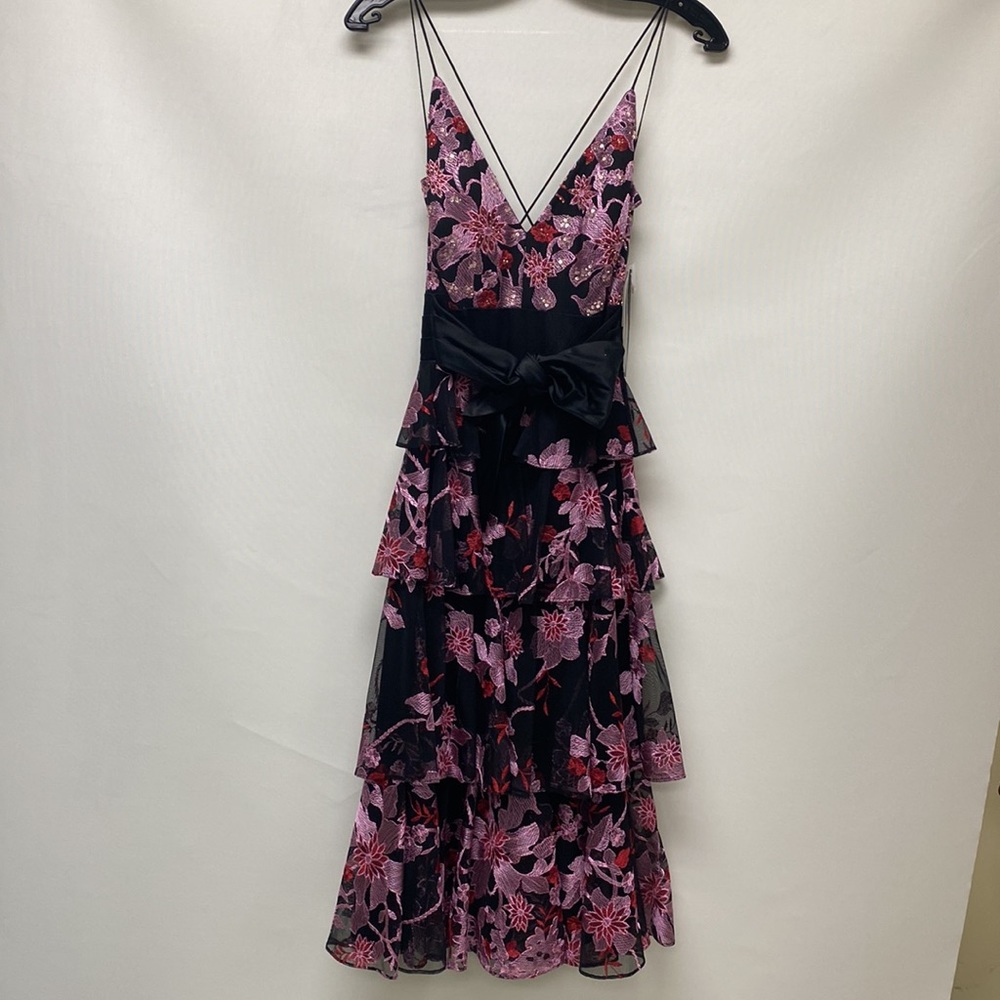 Aidan Mattox halter tiered midi dress - Picture 3 of 7